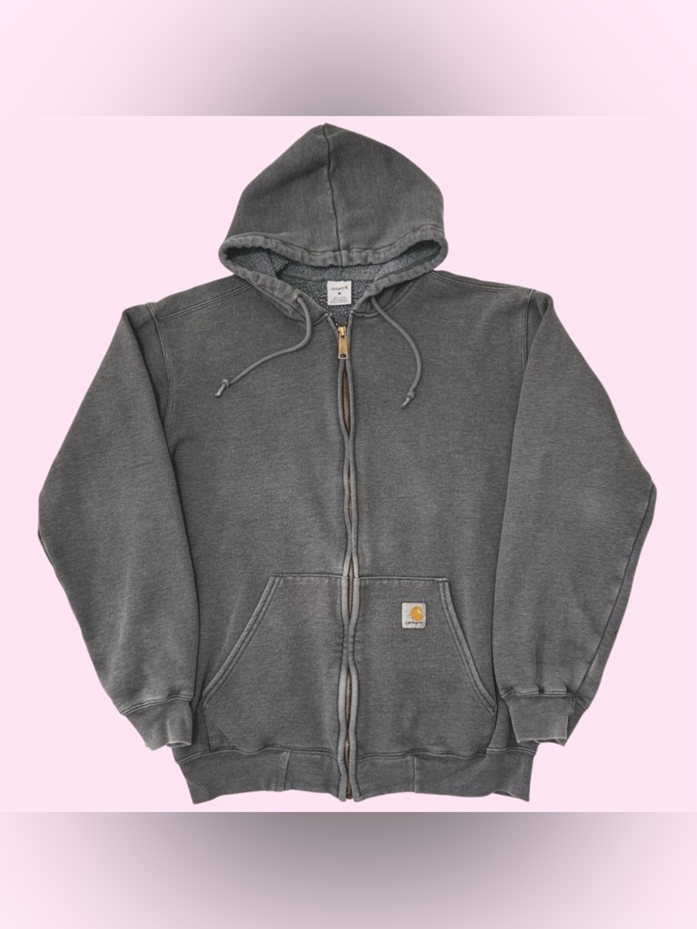Carhartt Men's Gray Zip-Up Hooded Sweatshirt